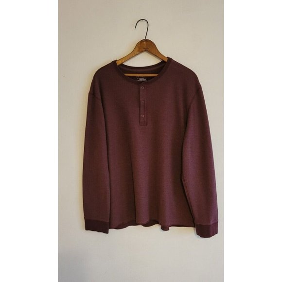 UNTUCKit Other - UNTUCKit Long Sleeve Henley Shirt Men's XXL 2x  Bergundy